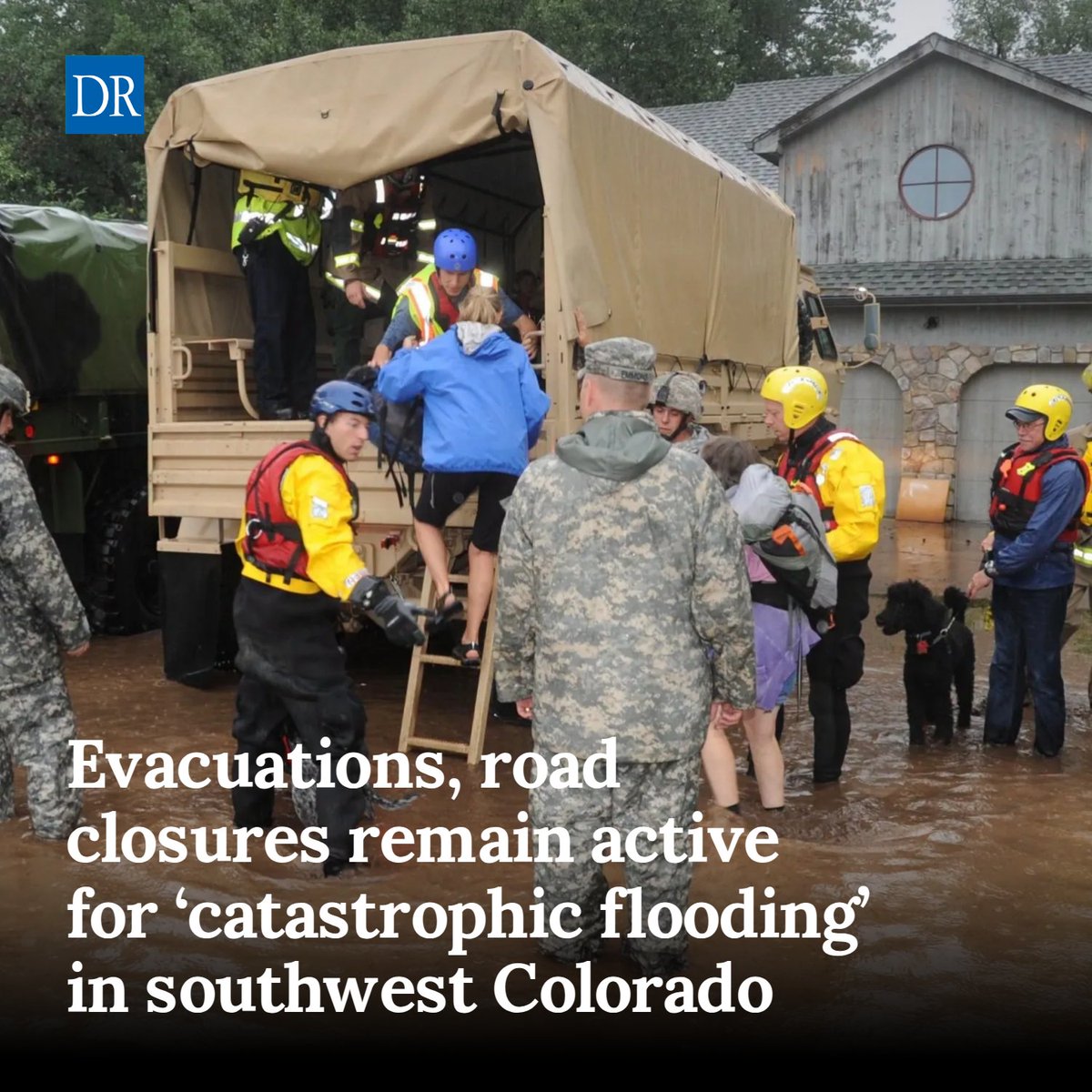 ccdr's tweet photo. Evacuations, road closures remain active for ‘catastrophic flooding’ in southwest Colorado https://t.co/vAKKj5No1Z https://t.co/TZO31Gtjmu