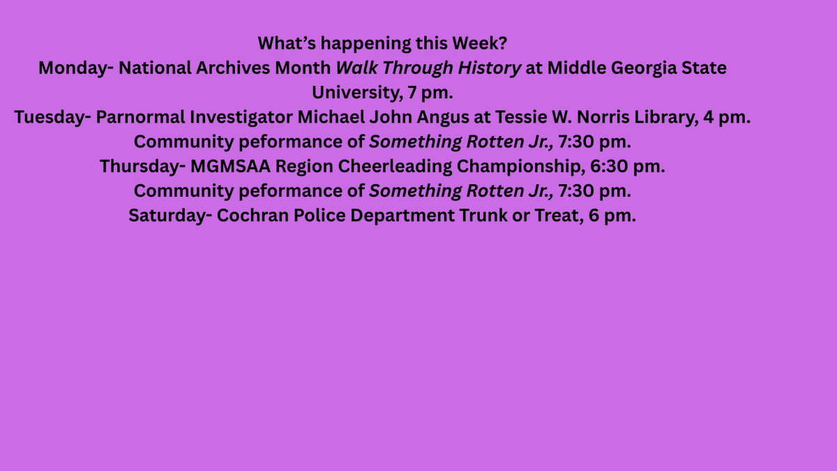 bleckprogress's tweet photo. Weekly sports schedule &amp; happenings.  Send additions, corrections to BleckleyProgress@aol.com, bleckleyprogress@gmail.com https://t.co/YtNobERDyr