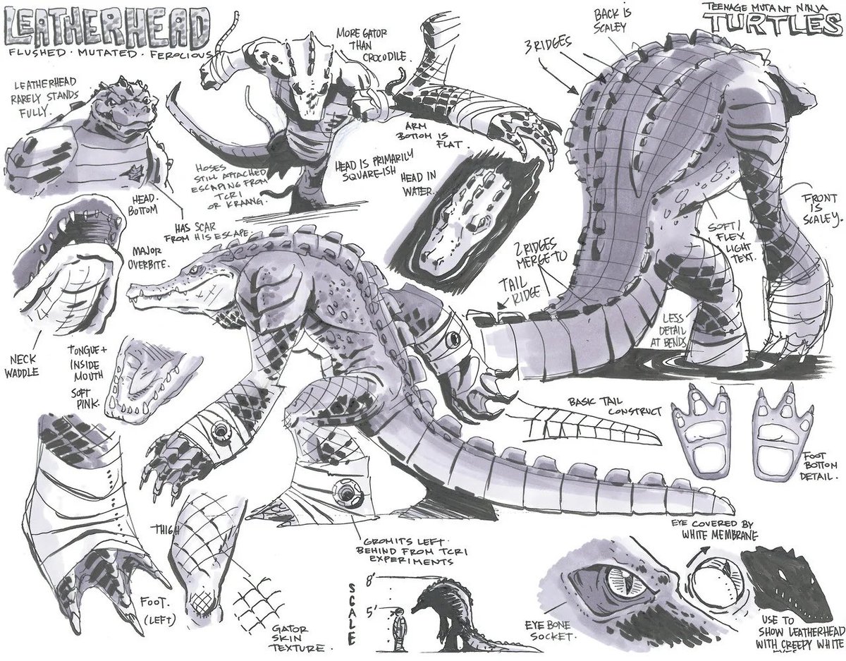 LeoHntr2's tweet photo. 2012 Leatherhead concept art https://t.co/fqbFAxA7le