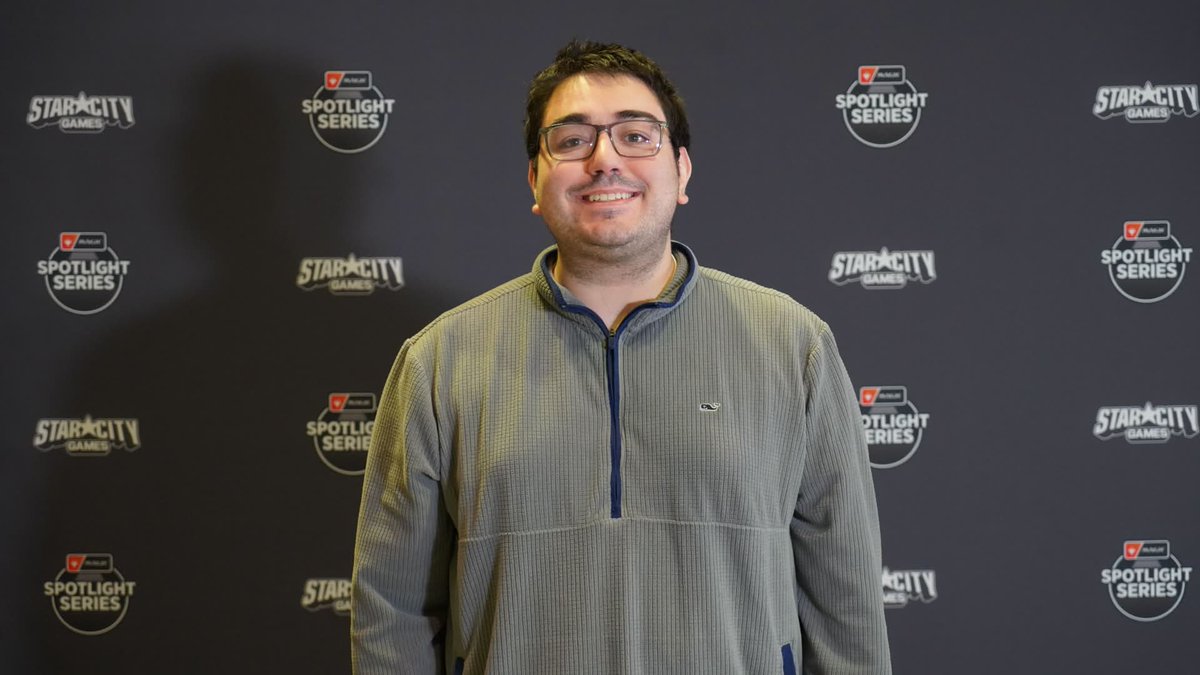 PlayMTG's tweet photo. Max Medeiros is a Pro Tour veteran three times over, and has a pair of Top 32 Regional Championship finishes to go along with them - and now he can add Spotlight Series Top 8 finisher to his resume as he heads back to the Pro Tour with this weekend's finish! https://t.co/nvf6ECWNi4
