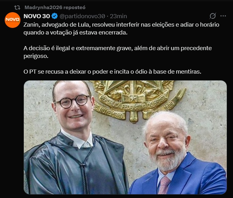 schmittpaula's tweet photo. Parei no "advogado de Lula."
Não precisa nem continuar https://t.co/OW9Yyl0s70