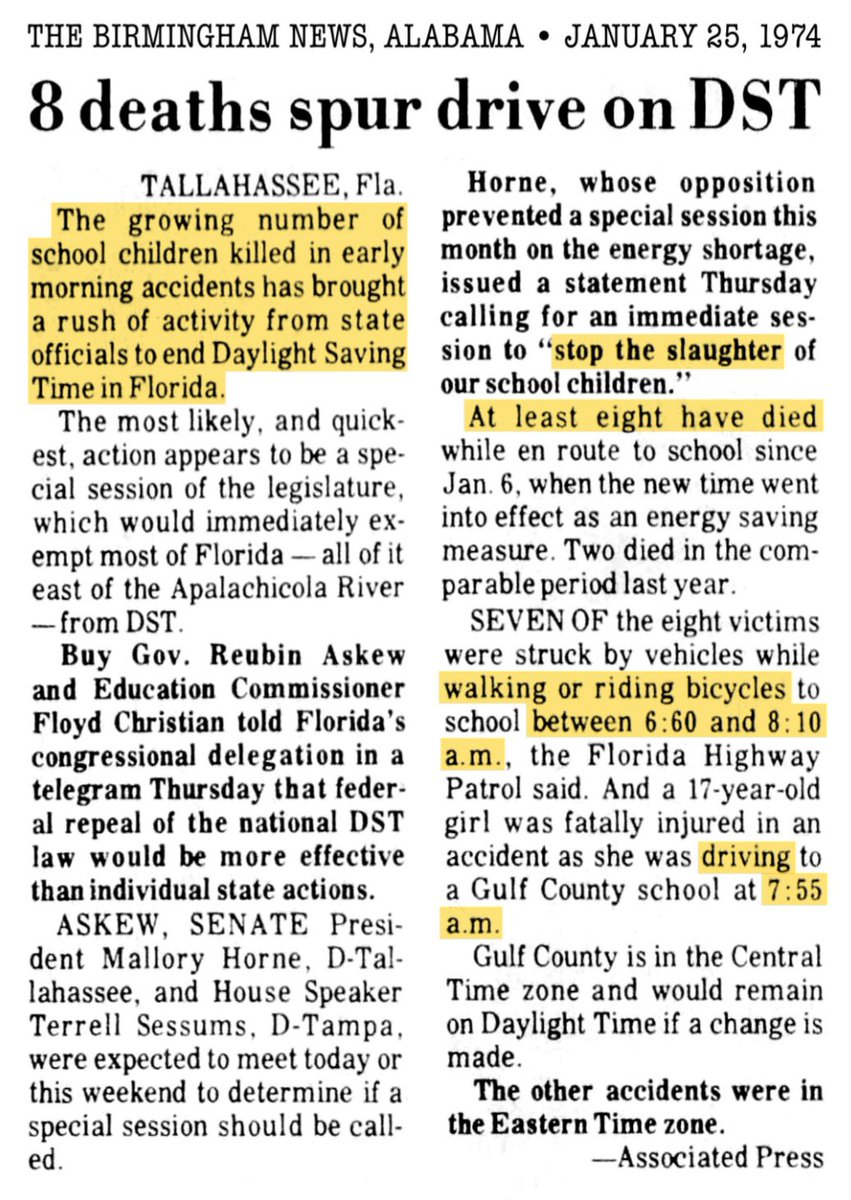 SupportStandard's tweet photo. @DDCSoxFan @Essentialbites @SenRickScott Actually kids dying is actually true. Eight deaths because of morning darkness.... So go ahead tell those that families that you don't give a s*** about them that you are a selfish, miserable POS. Go tell them that https://t.co/XLiG2S9T9h