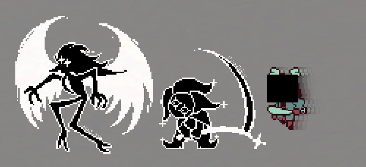 CubeThe2nd's tweet photo. Kaizo bosses designs (Spamton, Jevil, The Roaring Knight)
#DELTARUNE https://t.co/0i62YHFnpT