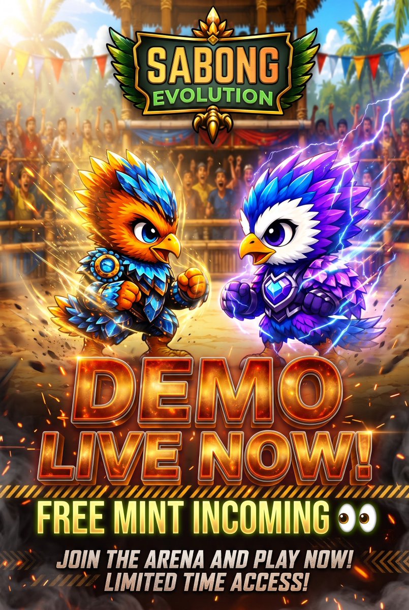 SabongEvoGame's tweet photo. 🐓 Most Web3 game announcements show a roadmap.
We'd rather show you a fight. 🐓⚔️

Sabong Evolution has a playable 2D fighting demo with 4 characters and 2 maps. Playable on mobile, PC or Mac.

No need to imagine the gameplay. Jump in and experience it.

We're building this for the community, and this is just the beginning.

A playable demo is a milestone and building what comes next is the mission. 🐓⚔️

Our next development goals include blockchain announcement, new roadmap drop and an official Sabong Evolution website.

We're taking it one step at a time with a real game as our foundation. 🫡

More updates soon.
Power to the Trainers 👀🐓🔥
#gamedev #Web3Gaming

💬 Join the Discord below to try our free Demo! 👇