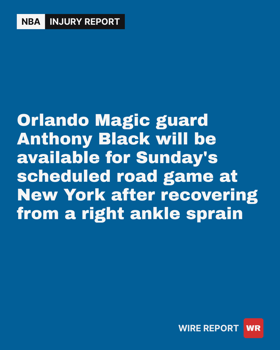 WireReportNBA's tweet photo. Magic clear Anthony Black to play at New York https://t.co/oLCdEtmNvt
