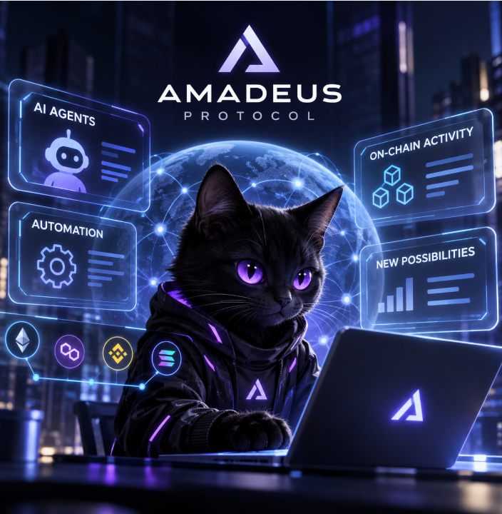 Dievisual's tweet photo. @ama_protocol  🤖 The future of Web3 isn't just about trading tokens. It's about what we can actually build.

With AI agents are becoming tools for automation, on-chain activity and new possibilities.

My take? Real adoption starts with real utility.

#blackcryptocat https://t.co/InqJGHJ62t