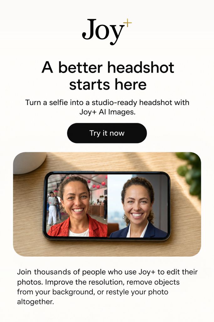 joyplusapp's tweet photo. 📸 Time to give your profile a fresh new look!

📣 Turn your everyday selfies into stunning, professional-looking headshots with Joy+ in just a few taps.

#JoyPlus 
#AIHeadshots 
#SelfieUpgrade 
#AIGlowUp https://t.co/z9haSH280J