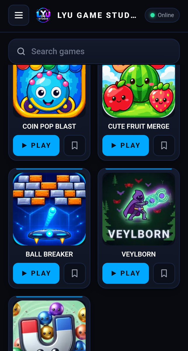 LYU_STUDIO's tweet photo. 🎮LYU GAME STUDIO

🎮 Play More. Store Less. 
📱 More Games, Less Storage! 
🚀 Open • Choose • Play 

👇 Play Now
https://t.co/YfsZT4szmF

#HTML5 #GameDev #IndieDev #JavaScript https://t.co/7gBfmEkYlH