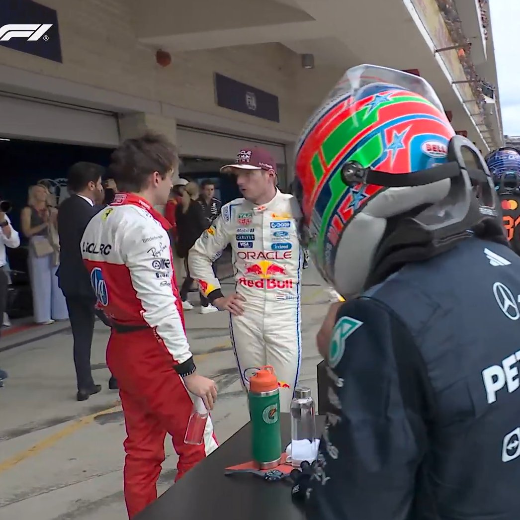 leclercsletters's tweet photo. "charles leclerc and max verstappen in conversation. they always seem to be in conversation when they're in close proximity" f1tv 😭😭😭 https://t.co/vtbI4y6kI2