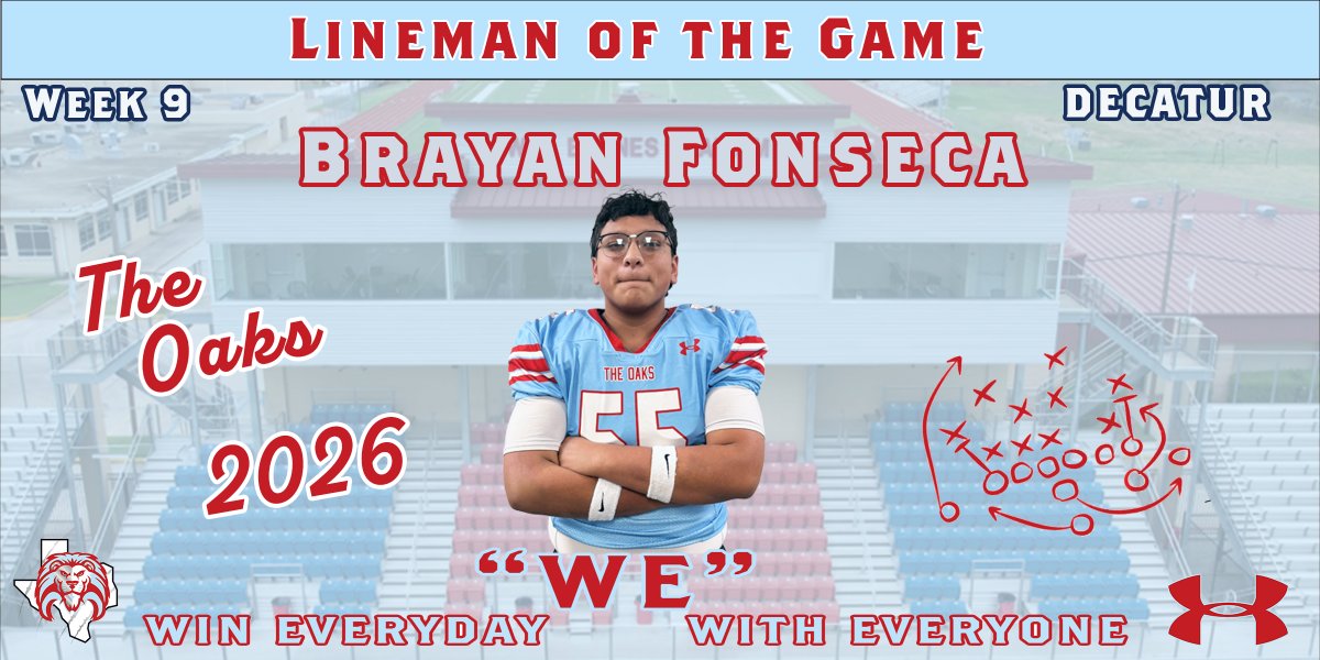Jrsilva2Juan's tweet photo. Congratulations to our 2026 Week 9
Varsity Lineman of the Game.
Brayan Fonseca
#CISDAthletics #CastleberryISD #CHS_lions #LionPride #CHSFamily #CompeteEveryday #WE https://t.co/qOrzBOQRKB