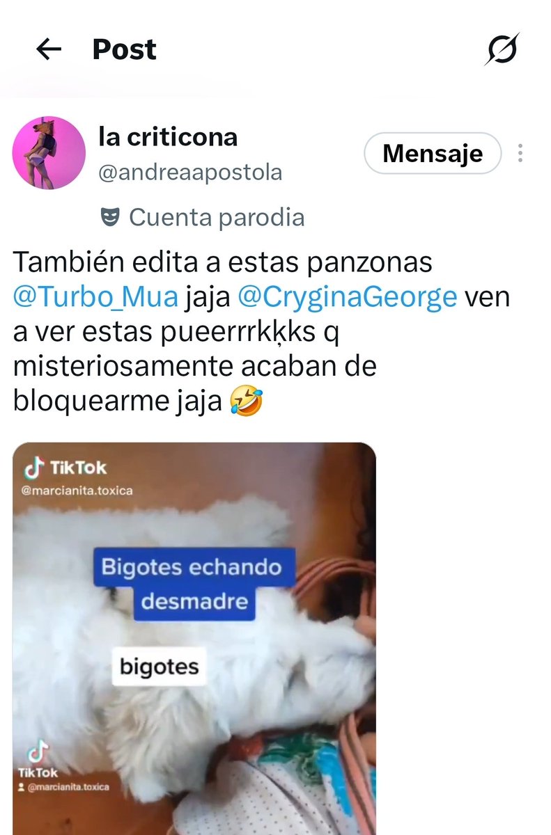 laapostolita's tweet photo. Jajaa no que no ptaspanzonas? https://t.co/I9BbyUCfJr