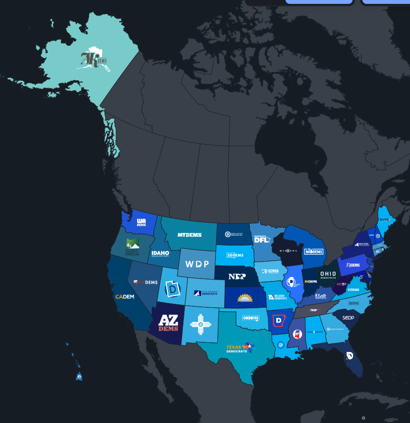 VTDemSoc's tweet photo. Very interesting to see the color differences between all of the state parties https://t.co/aiZv9rqDGH