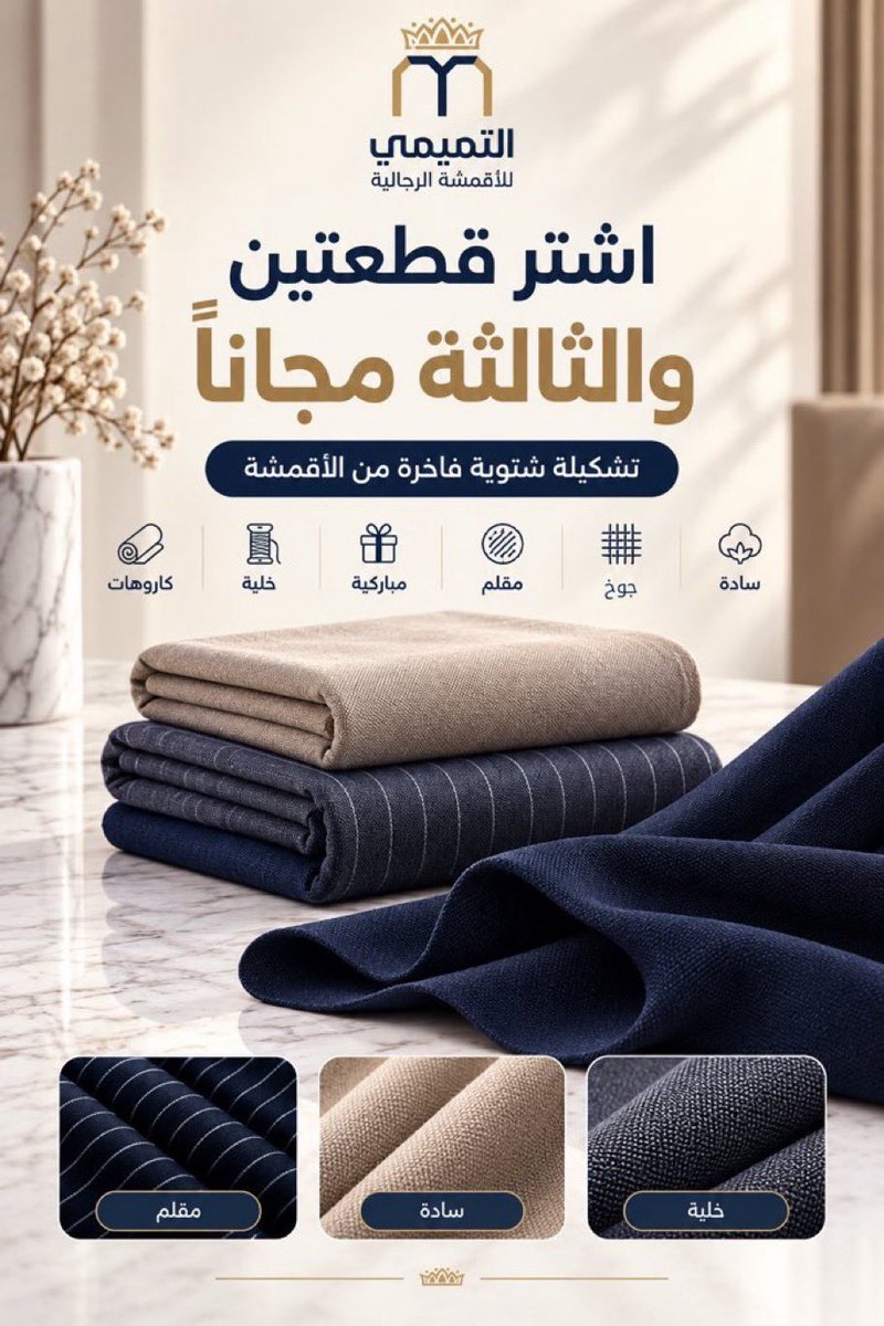 altamimitex's tweet photo. سحب عشوائي بمناسبة فـوز #ريال_مدريد 🤩👏🏼.

🎁 الجائزة:
"قماش فاخر يُسحب علىٰ فائز واحد"

📋 شروط المسابقة ⬇️ |
- متابعة الحساب.
- لايك لتغريدة. 
- رتـويت لتغريدة.
- منشن لـ 3 أشخاص ، بداخل هاشتاق 
#التميمي_للاقمشه_الرجاليه 
#برشلونه_ريال_مدريد https://t.co/Pu60qNZoxN