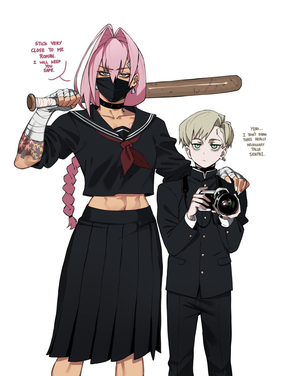 notmasoq's tweet photo. roman and talia school AU https://t.co/y3tdPSpHX9