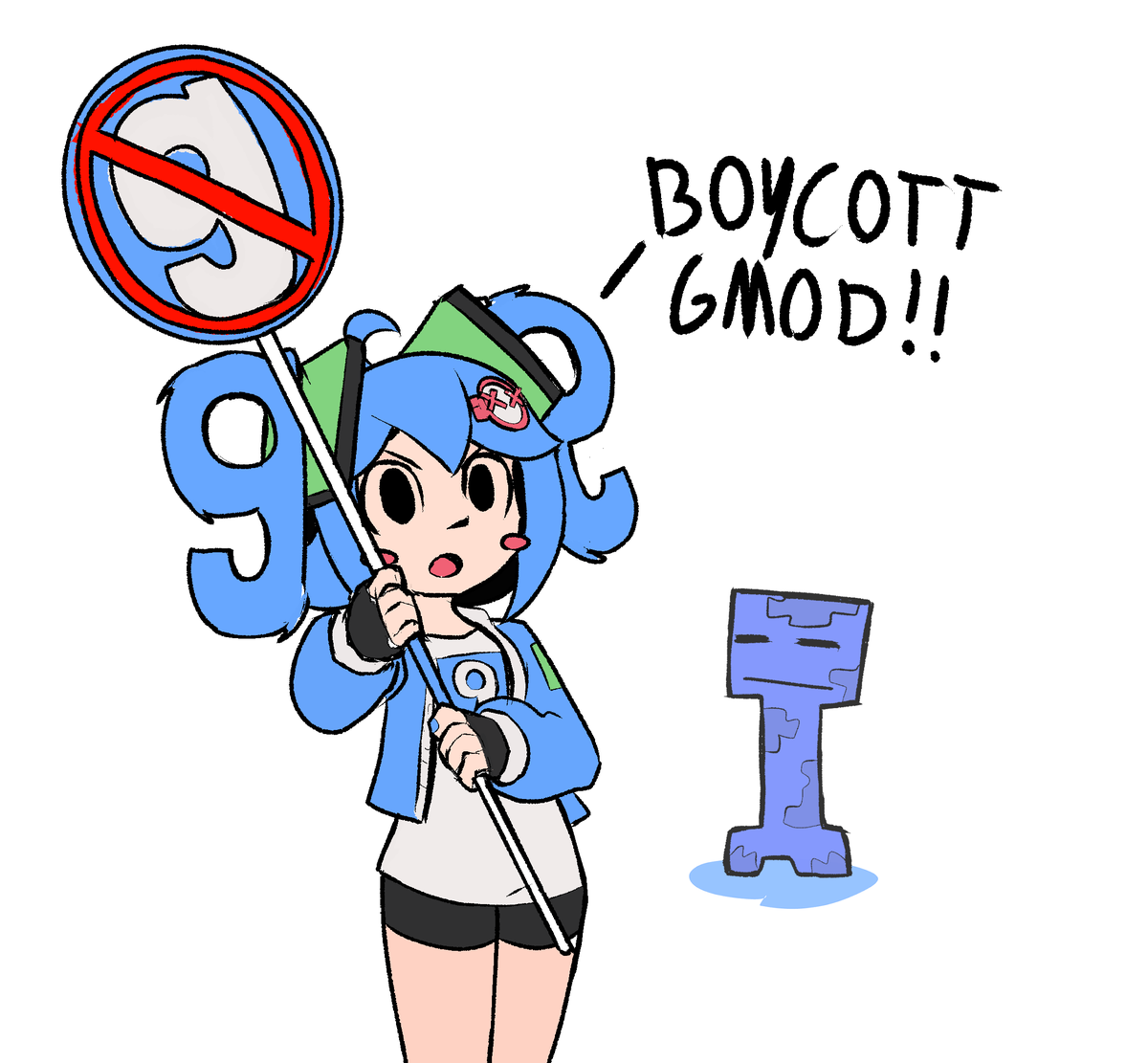 SrHerbii's tweet photo. gmod chan hates the blue creeper https://t.co/Dd4Hg6JZC5