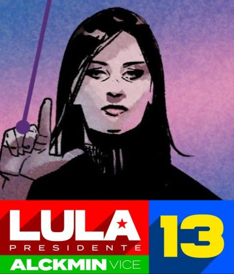 taliasghul's tweet photo. former talia al ghul voice actress morena baccarin showing her support for lula in the brazilian elections ⭐️ https://t.co/rQi0mKtQh1