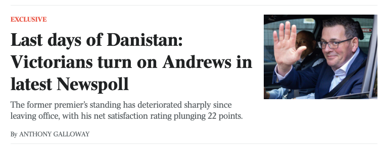 Vote1IanCook's tweet photo. According to The Age today, Victorians have spoken loud and clear on how they rate 'that retired politician'.