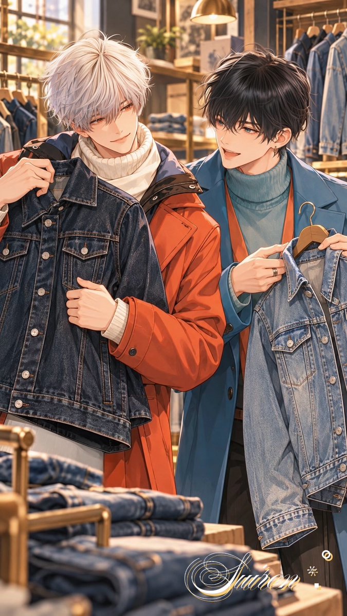 suirenmid's tweet photo. おはようございます(  ⌯ω⌯ )ᐝ
今日は【デニムの日】！

ライトブルーのデニムが好きです✨️
…が、カジュアル感強すぎて合わせるの難しいんですよね…💦

#AIイラスト︎ https://t.co/vVdINE7Ug5