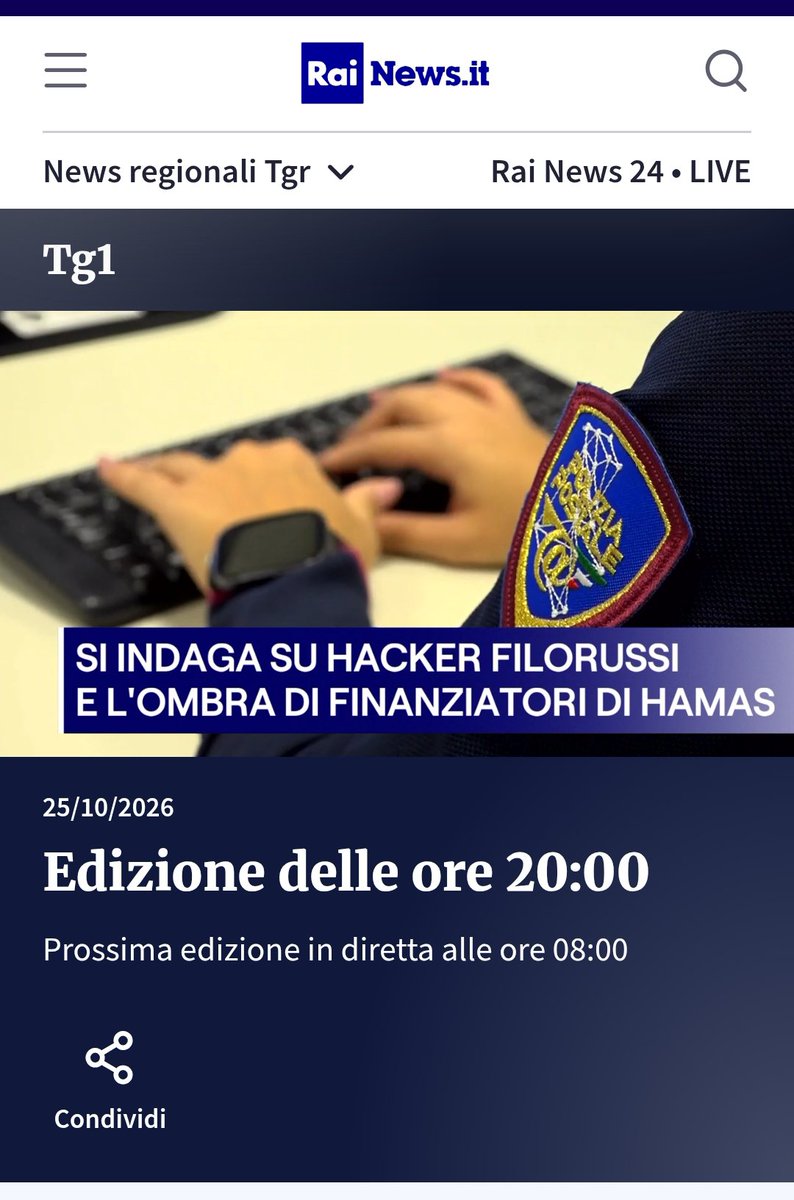 mesoada's tweet photo. @CarloRomeo15 Scopri il notiziario di Tg1 con aggiornamenti ed approfondimenti in tempo reale da tutta Italia. https://t.co/JYtJPiS2XV https://t.co/715szi6jfF