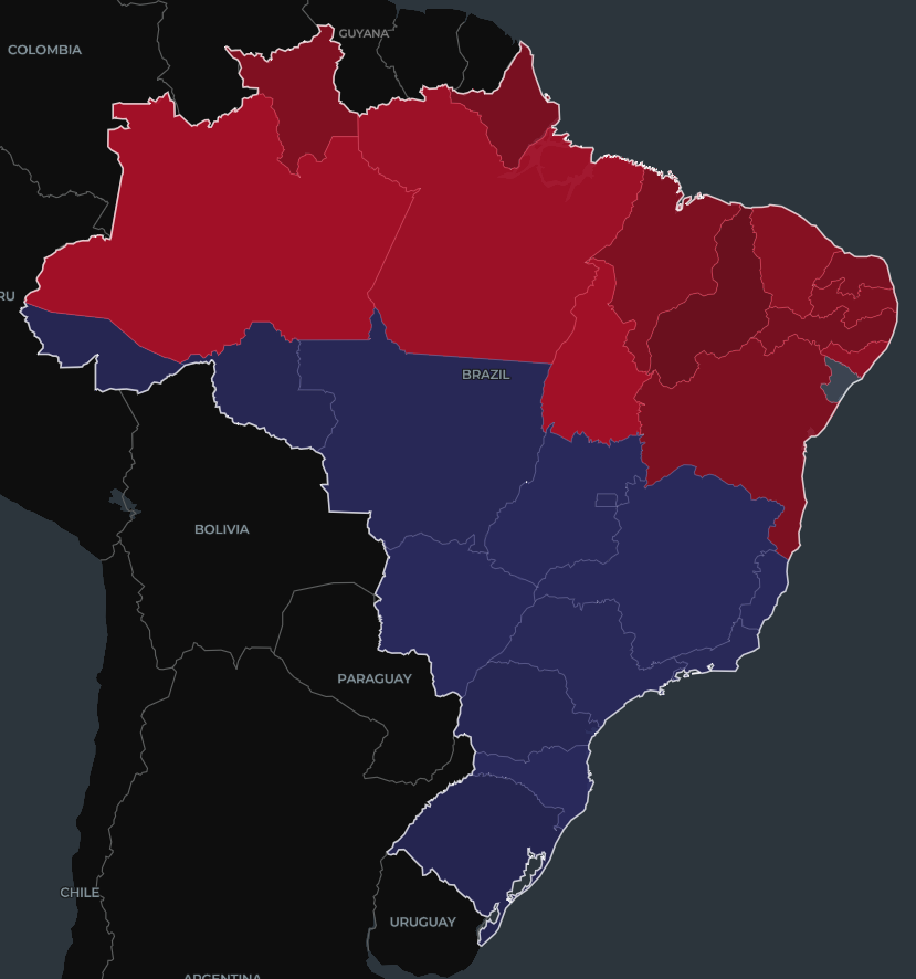 civicapi's tweet photo. Brazil President Runoff - Current Results

- 🔴 Lula (PT) - 1,977,058 (51.3%)
- 🔵 Flavio Bolsonaro (PL) - 1,873,629 (48.7%)
~3.1% reporting https://t.co/C8nop9pEJz