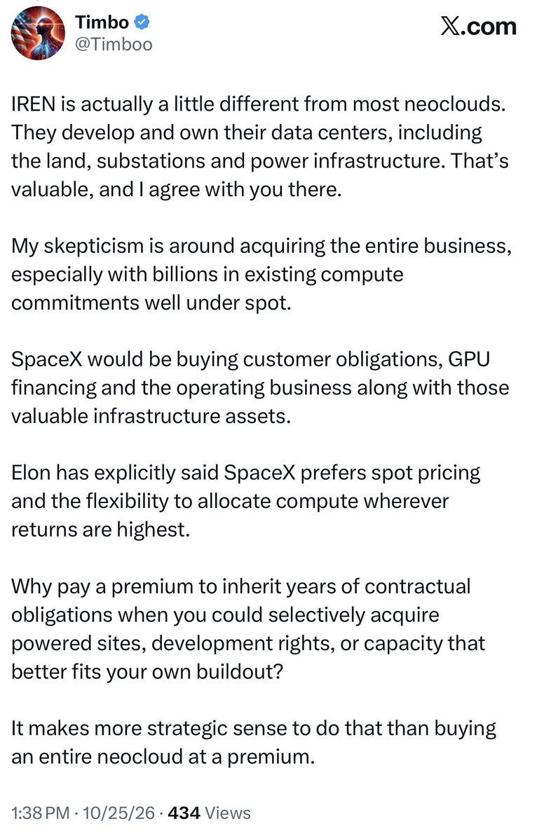 Timboo's tweet photo. @elonmusk @technosmith @jiahanjimliu @GillesCapital @liamdaltonjr I tried explaining this earlier…
There is no strategic value.
That’s just the reality. https://t.co/3o81LJ1Mp2