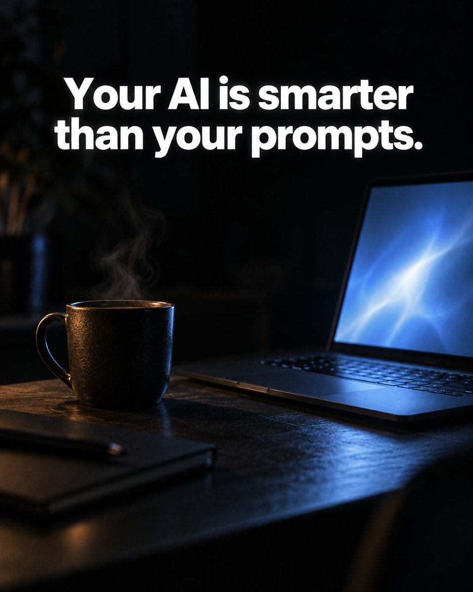 NewcombAI1's tweet photo. Your AI is already smarter than your prompts. The gap is how you ask — give it context, show it the format, and let it draft. What's one prompt you're rewriting this week? https://t.co/DJBIqJGcoi