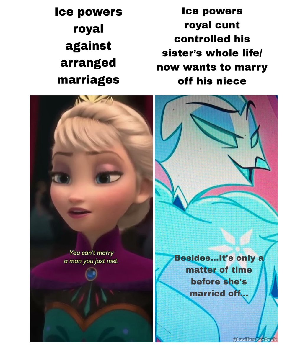 LucifersFavDuck's tweet photo. Andrealphus, you’ll NEVER be Elsa.❄️

#helluvaboss https://t.co/ztYAX9EhkG