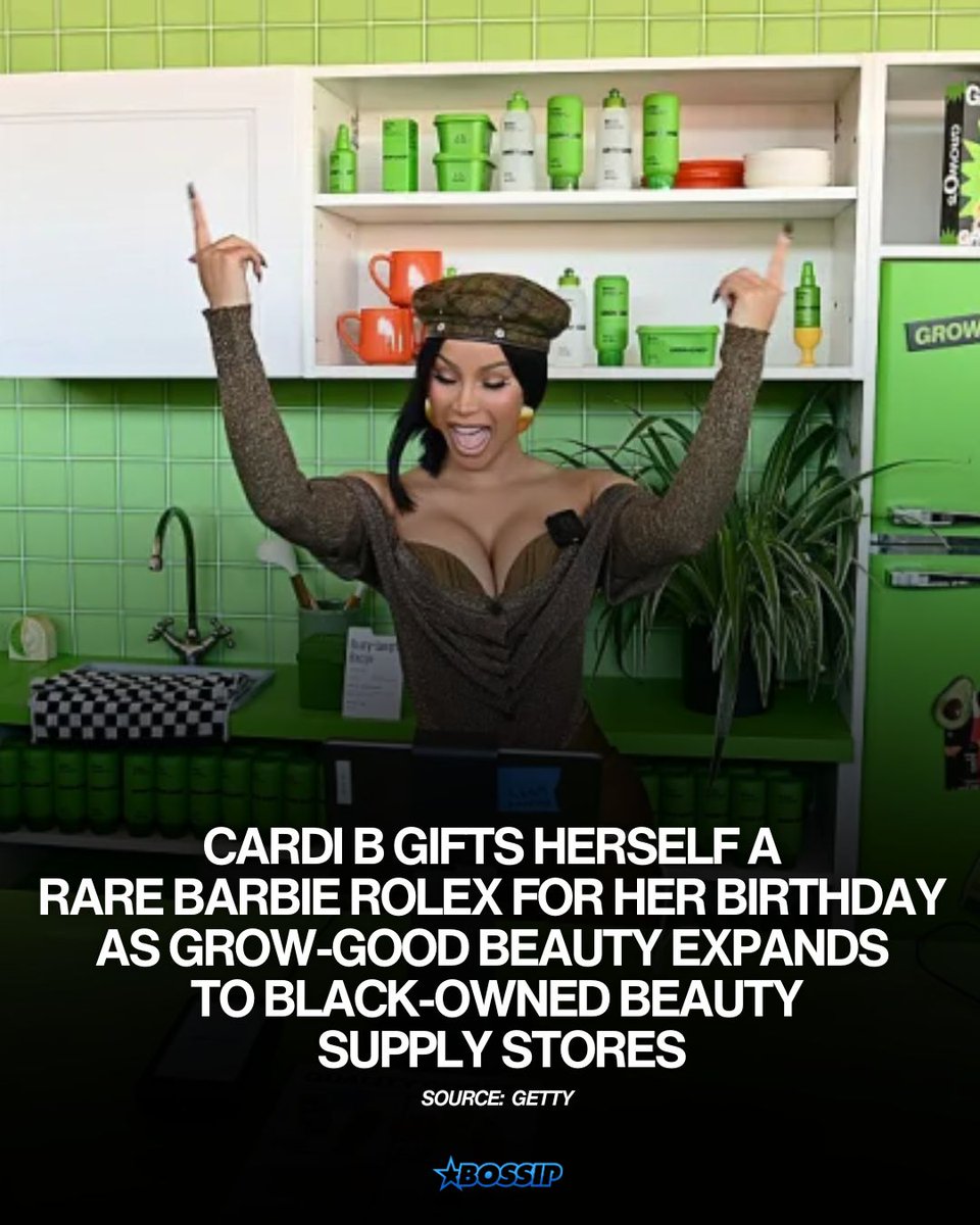 Bossip's tweet photo. Cardi B’s Rolex is a rare pink Barbie Daytona she reportedly paid $2.8 million for as a birthday gift to herself.

More on #BOSSIP.com -->https://t.co/4yPd5ds6wV https://t.co/nQsjmSuPEu