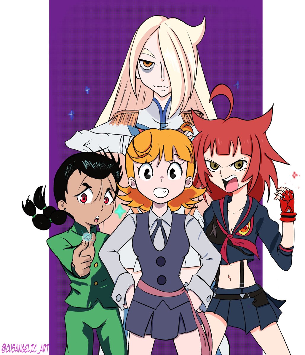 CusAngelic_Art's tweet photo. My girl OC's cosplaying some of their inspirations for Halloween 

#OC #ocart #LWA_jp #lwa #Trigger #リトルウィッチアカデミア #KillLaKill #キルラキル #YYH #YuyuHakusho https://t.co/yCYyLeKyBG