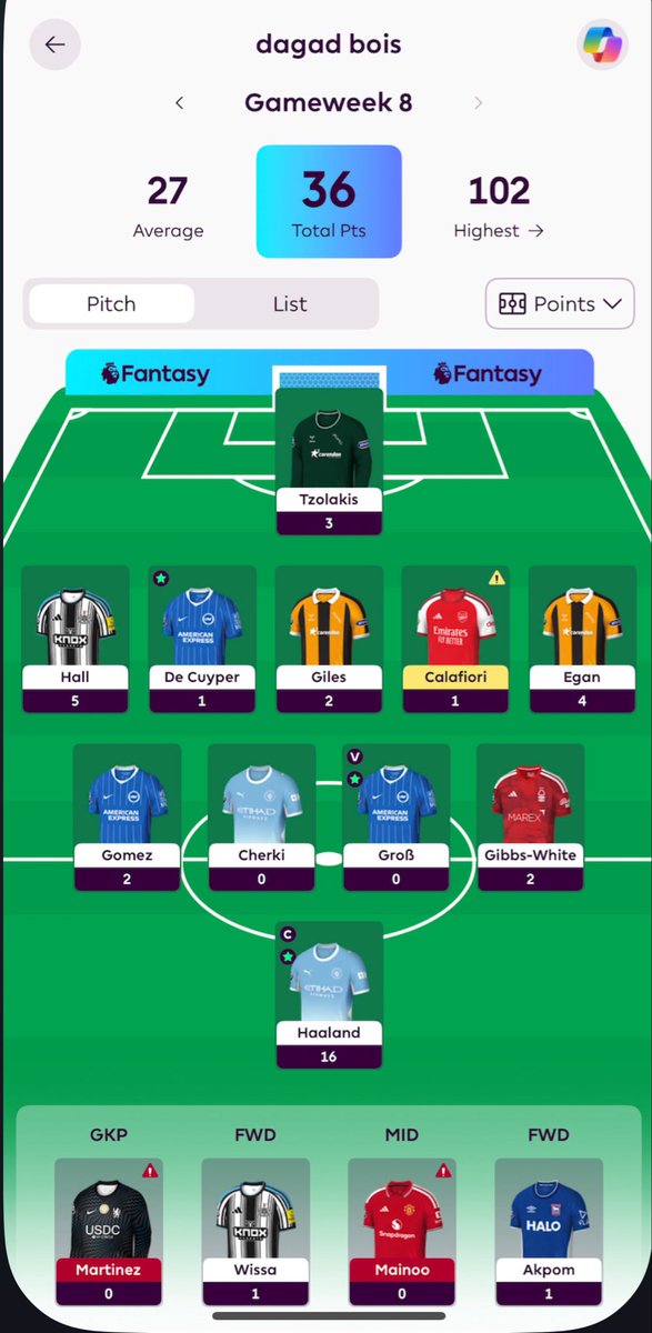 WInchiparambil's tweet photo. GW8 S26/27
#fpl #dagadbois https://t.co/84cylfMIr5