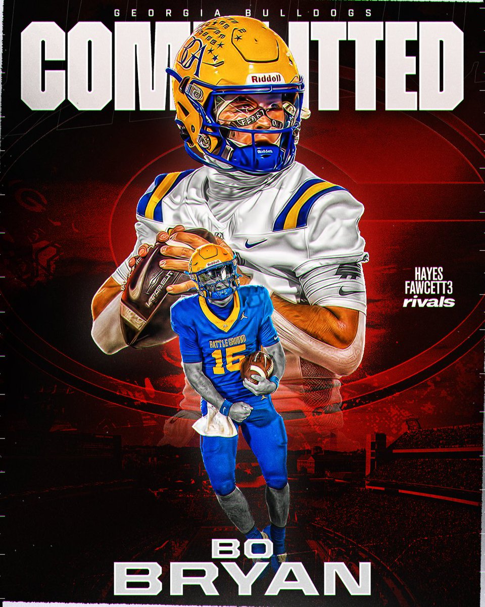 Hayesfawcett3's tweet photo. BREAKING: Class of 2027 QB Bo Bryan has Committed to Georgia, he tells me for @Rivals

The 6’1 195 QB is the son of country music star Luke Bryan

“I bleed red and black. I’m home.”

https://t.co/6FuAEAjG0h https://t.co/5NS8bOvE0I