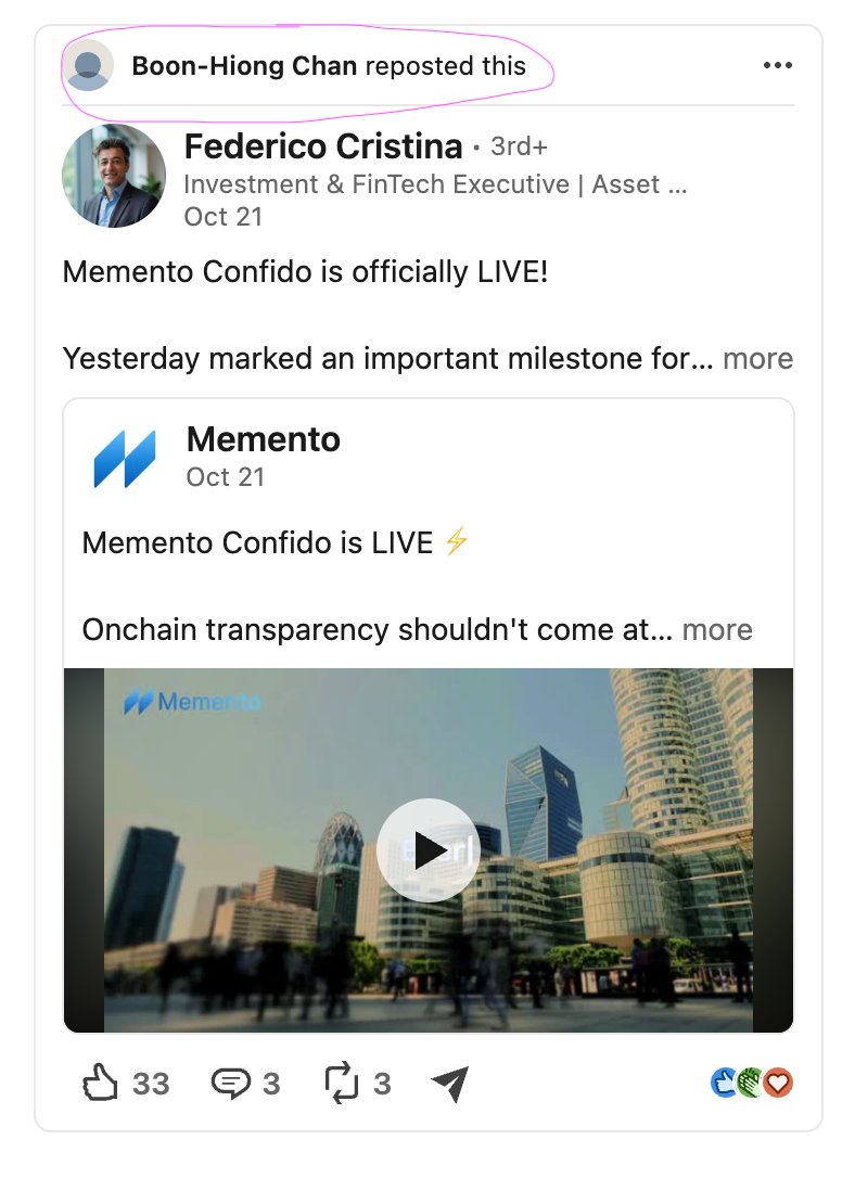 Beaver_dextf's tweet photo. Nice to see Boon-Hiong Chan of Deutsche Bank reposting Federico Cristina's post announcing that Memento Confido had gone live! $DEXTF

Deutsche Bank 🤝 Memento Blockchain https://t.co/fau7g3Qgrx