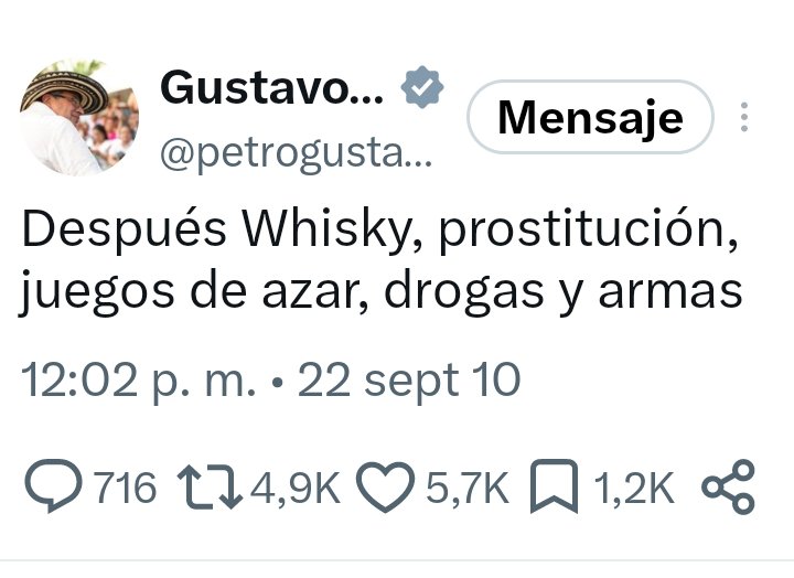 Ejerveterano's tweet photo. @petrogustavo NO MÁS PREGUNTAS SU SEÑORIA.... @sofiapetroa @andreapetro91 @AlcocerPetro @nicolaspetroB @Veronicalcocerg PETRO USTED NO LE DA VERGÜENZA?  SOMETER A SU FAMILIA A ESTO?  DROGAS ALCOHOL PROSTÍBULOS TRAVESTÍS CORRUPCIÓN, EL PECADO DE ESTAS PERSONAS TENER  SU SANGRE?? https://t.co/H1C04Apdxc