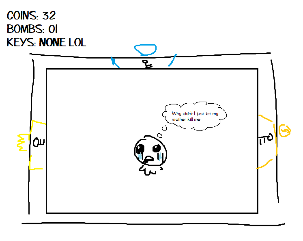 azumadeline's tweet photo. fanart of the isaac run i just had https://t.co/m8SYSZVW7w