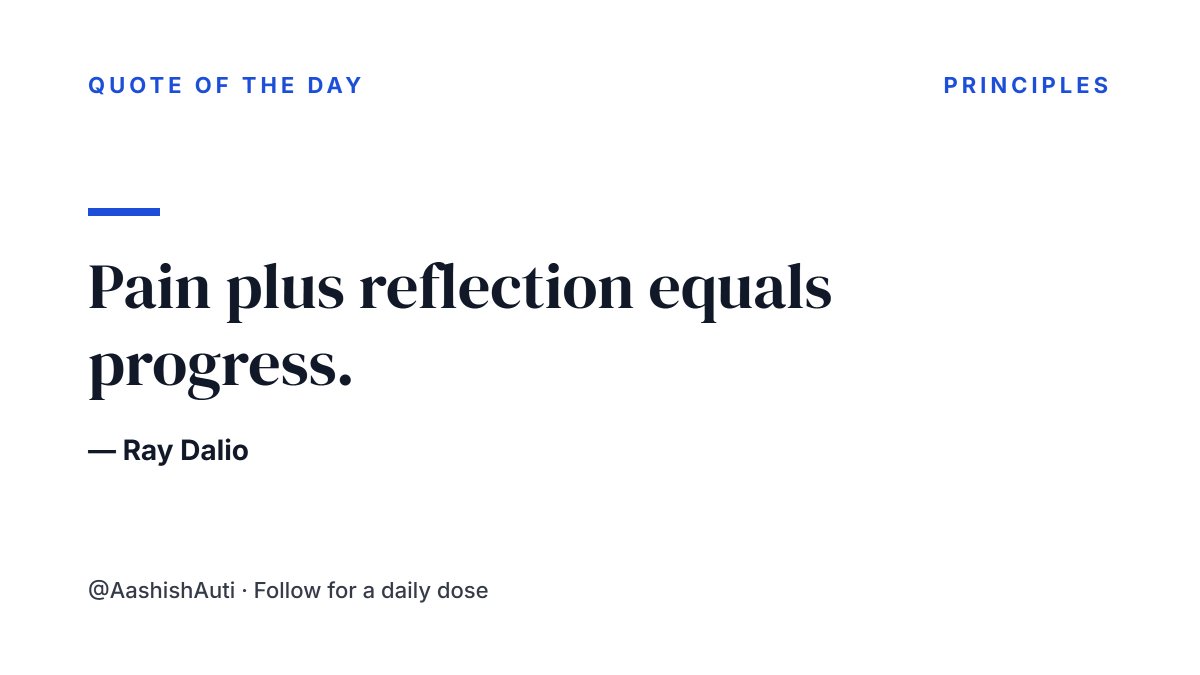 AashishAuti's tweet photo. Justin: Every mistake is data. Review your decisions, find the lesson, and improve your process. #Principles #Growth #RayDalio #GrowthMindset #MoneyMindset https://t.co/xzhcZfeTpY