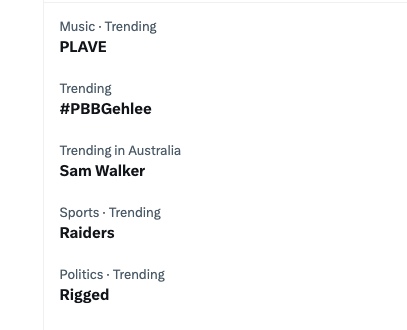 Andytygafm's tweet photo. Trending PBB Gehlee 3pm Australian time https://t.co/lbGaQi5YkR