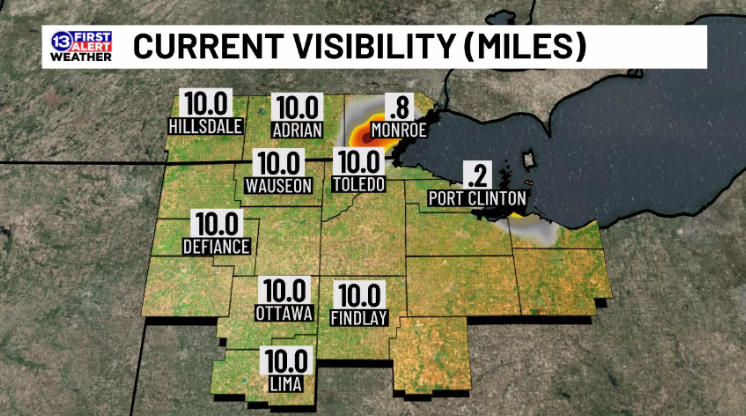 DerekWittWx's tweet photo. Once again we have some isolated dense fog out there tonight, mainly up in Monroe County and near the lakeshore. Beware fluctuating visibility levels through early Monday morning, especially in rural areas. https://t.co/BAbgzQyq4w