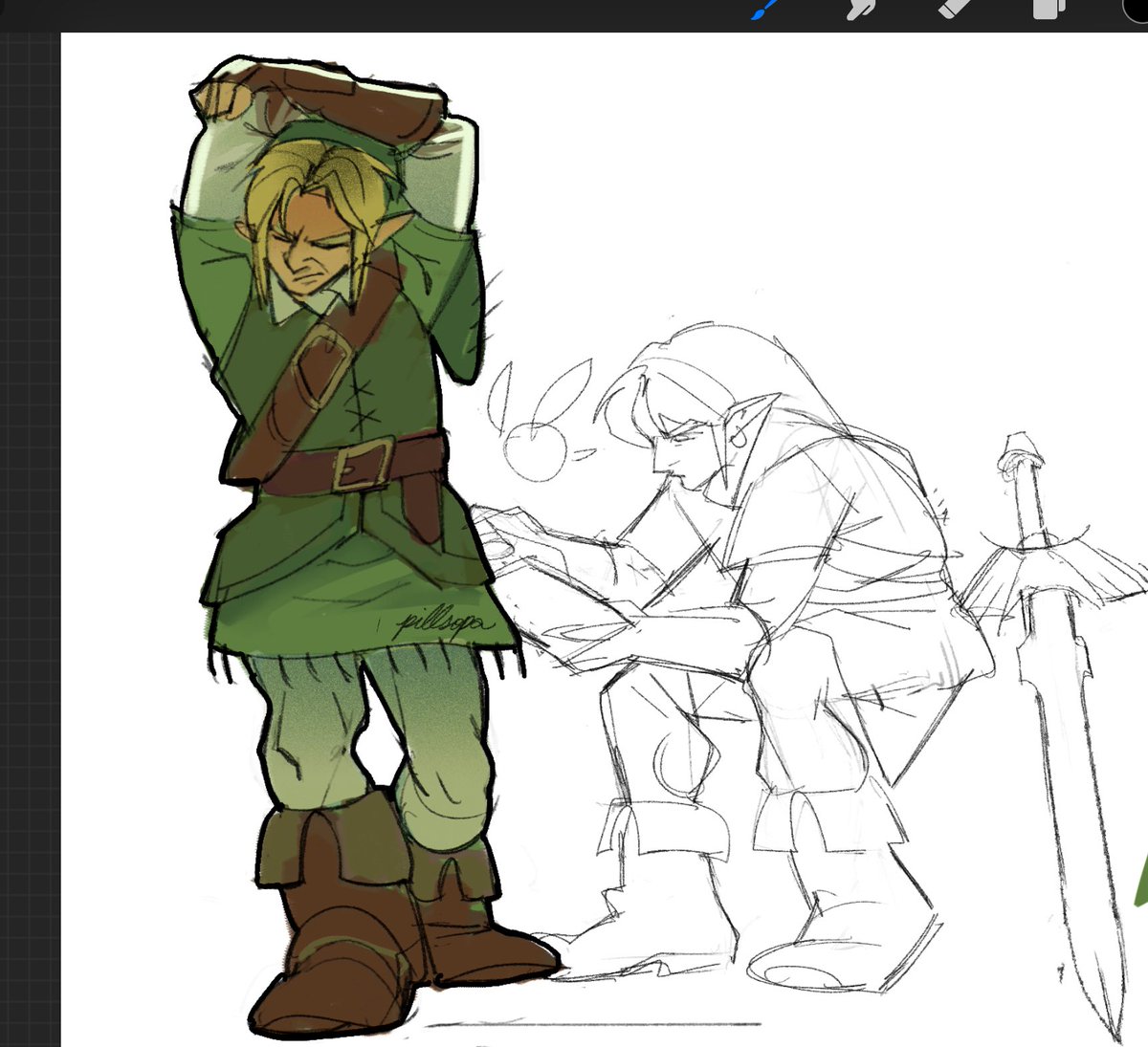 PILLSOPA's tweet photo. Link gestures hi…too lazy to finish the other one rn #tloz https://t.co/1MvK6w3bNk