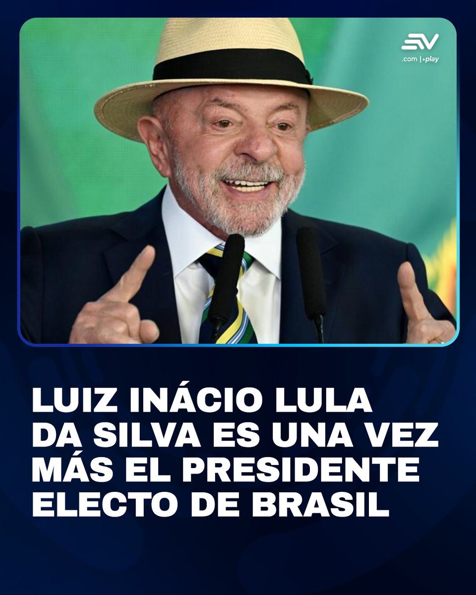 EcuavisaInforma's tweet photo. 👉 https://t.co/jSegPUHQwb | Luiz Inácio Lula da Silva ganó la segunda vuelta de las elecciones presidenciales de #Brasil 🇧🇷 este domingo 25 de octubre de 2026, con el 51,75% de los votos válidos. https://t.co/ZHIJVqw9lh