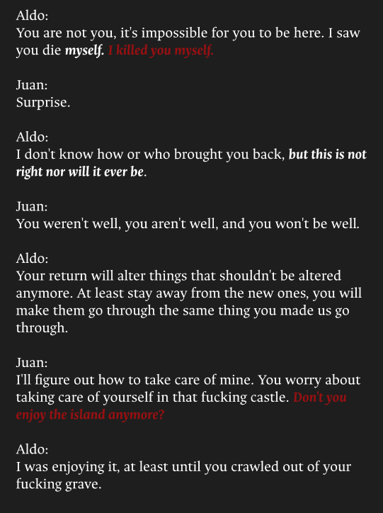 ceceridwen's tweet photo. full juan and aldo conversation (in english as well) https://t.co/aCW13xHtDL