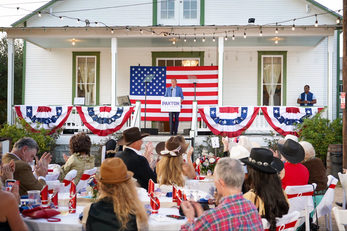 KenPaxtonTX's tweet photo. Thank you to the Lake Travis Republican Club for having me at your “Celebrating America 250 – Texas Style!” event.

As we celebrate 250 years, this is our chance to secure America’s next 250 for the generations to come. This is our line in the sand. 🇺🇸 https://t.co/JfMu7Uqa7V