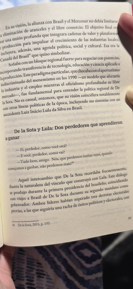 FranZanichelli's tweet photo. Cuánta verdad hay en este diálogo entre De la Sota y Lula. Lo rescaté en mi libro, y hoy sirve para pensar lo que viene en 2027 https://t.co/qXwZC5mSuU