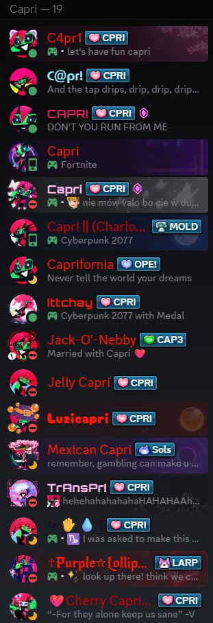 soulkillerjelq's tweet photo. capri's entire fucking hivemind is in this server now https://t.co/4mgyyfWXdB