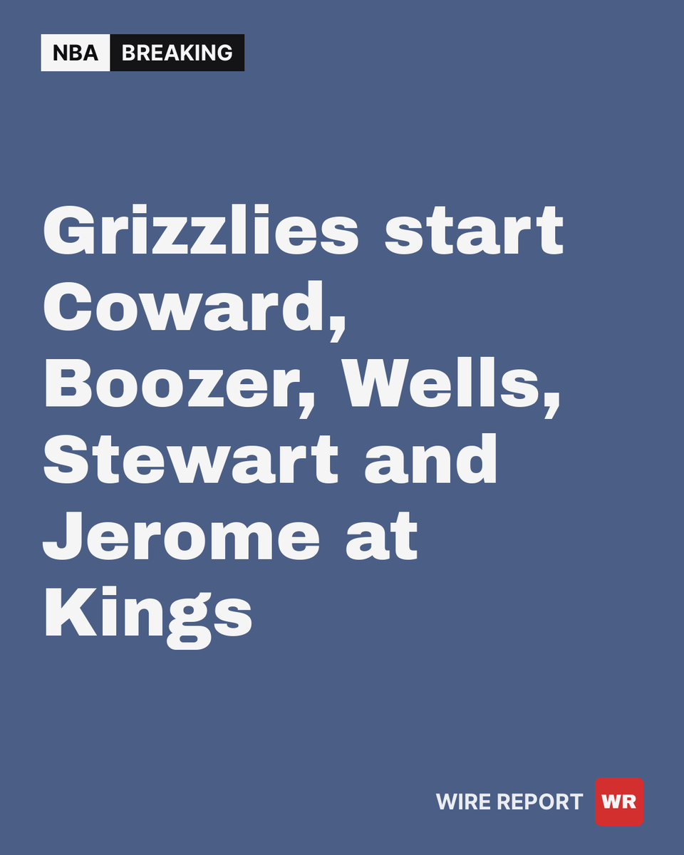 WireReportNBA's tweet photo. Grizzlies start Coward, Boozer, Wells, Stewart and Jerome at Kings. Sacramento counters with Sabonis, Hunter, Achiuwa, LaVine and Acuff Jr. Cedric Coward, listed questionable on the injury report, started. https://t.co/XCGcoUoJIW