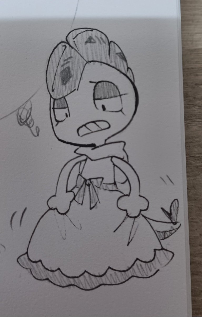 EnnJoyyyyyy's tweet photo. hold up this is adorable 
it's hard for her to walk in this dress 
#scrafty  #pokemon  #ズルズキン https://t.co/fV0sLNZchI