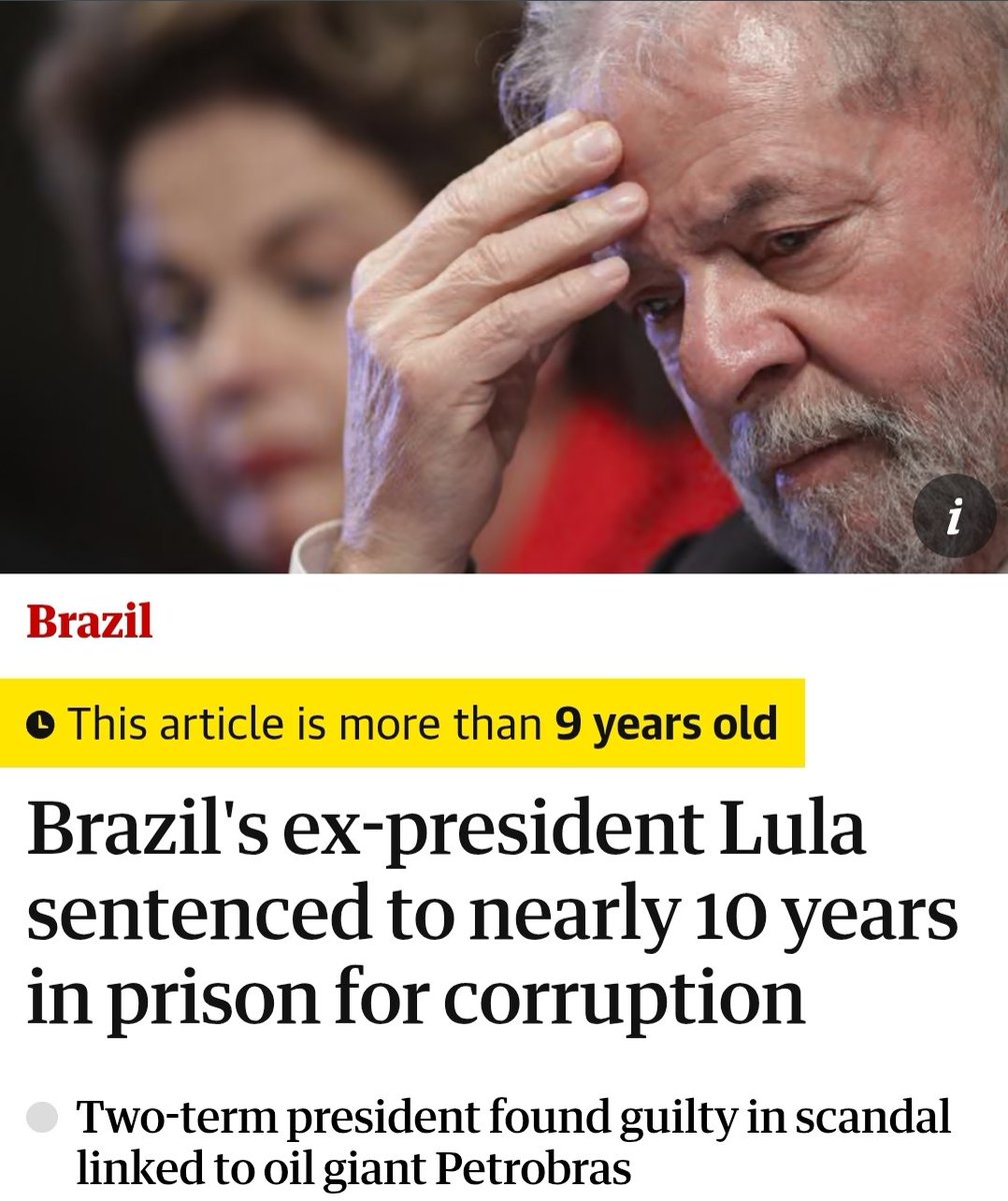 flipflopwatch's tweet photo. @AlexanderSoros Lula was literally convicted of a "pay-to-play" corruption scheme involving oil companies.

And yet the same Democrats who rail against oligarchs and corruption will cheer his re election.

Your hypocrisy is astounding. https://t.co/UJB47F9oXD