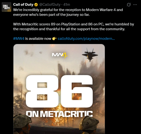 TheRedDragon's tweet photo. 🚨 Xbox's biggest game Call of Duty thanks PlayStation and PC....Doesn't mention Xbox at all 😭 https://t.co/0RNDtvLfP0