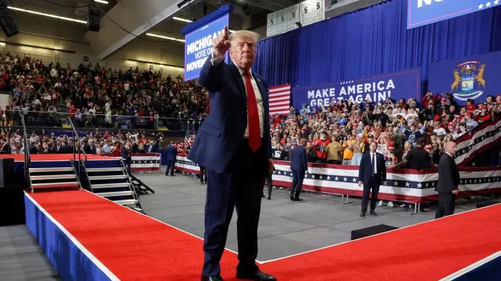 AlphaBinCap's tweet photo. ‼️ 🇺🇸 President Donald Trump at a Sunday campaign rally ratcheted up his push to link US Senate candidate Abdul El-Sayed to Muslim extremists, comparing him to the 9/11 attackers while ​saying Democrats would let violent anti-American terrorists into ​the United States. https://t.co/DW5FsXLskr