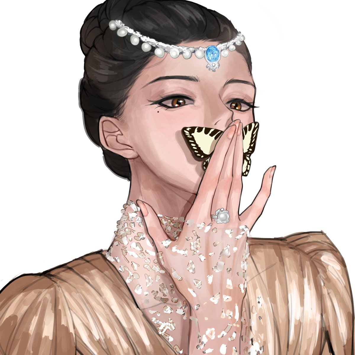 CharlieJudy929's tweet photo. It's a bit late for painting my
 goddess.
#Dilraba
#VOGUEForcesOfFashion
#DilrabaxVogueGala https://t.co/Wz9vSwgJ1k