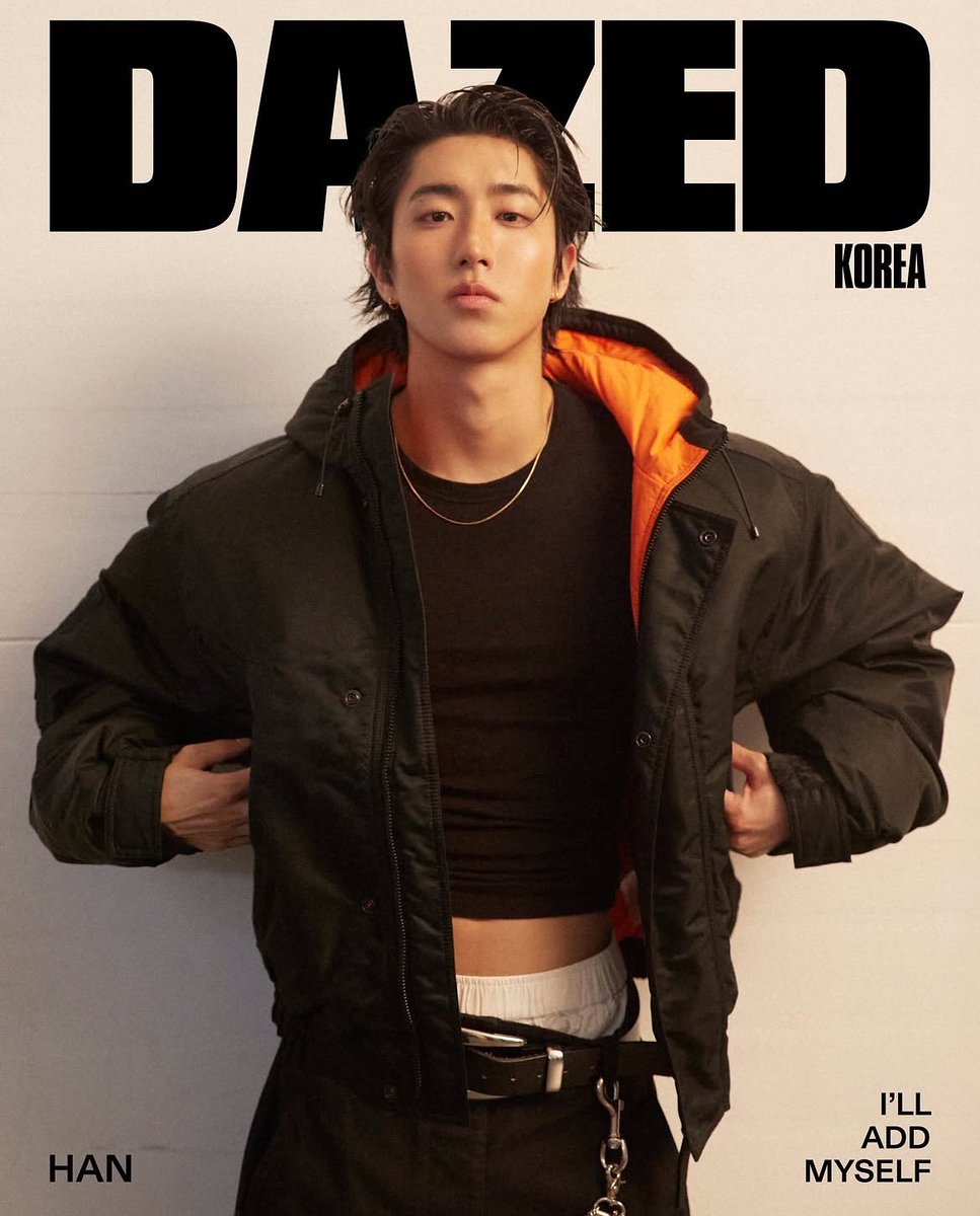 tasycrave's tweet photo. HAN of Stray Kids graces the cover of Dazed Magazine ✨️

#HANxCanadaGoose 
#HANxDazedKorea https://t.co/fSgyeWSYNE